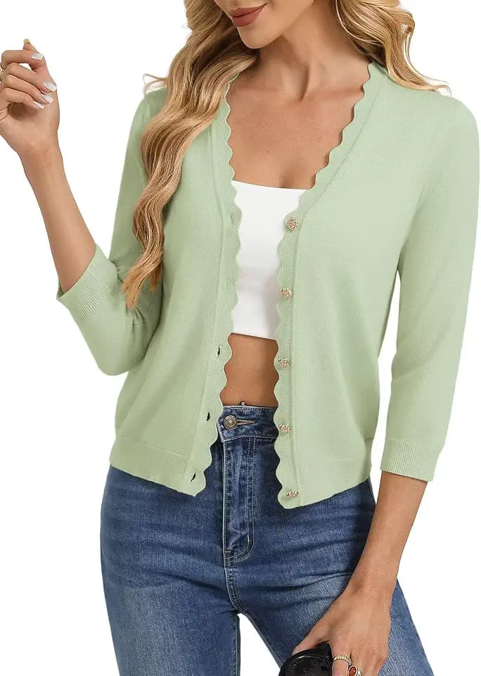 GRACE KARIN Cardigan Sweaters for Women Summer Lightweight 3/4 Sleeve Bolero Shrugs for Dress Women Fashion Outfits 2026