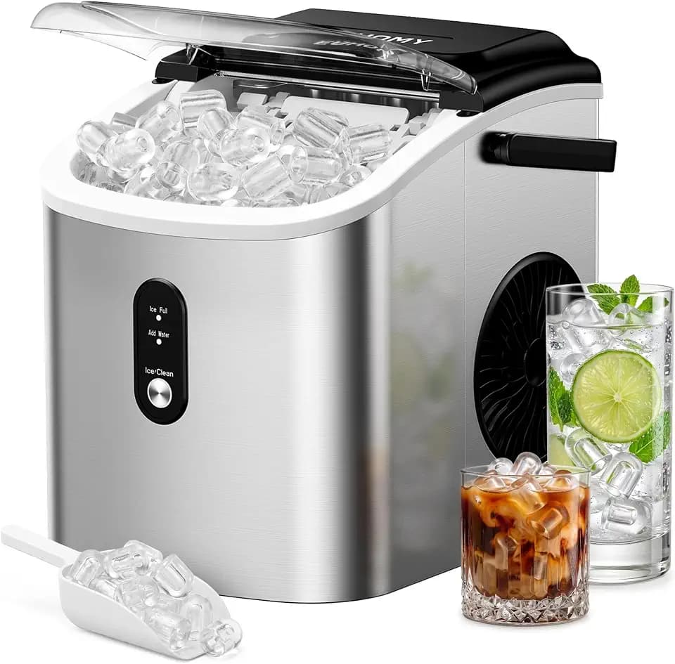 EUHOMY Countertop Ice Maker Machine with Handle, 26.3lbs Daily