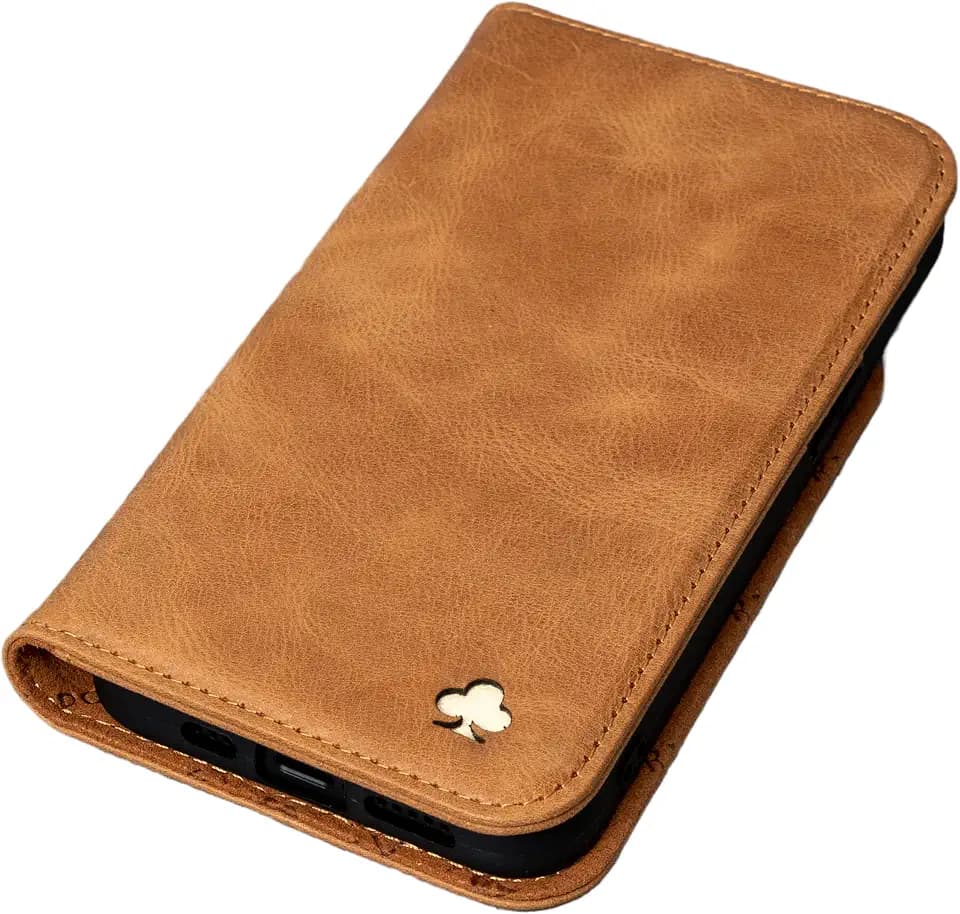 Porter Riley - Lederhülle für iPhone 11 (6.1"). Premium Echtleder Standhülle/Cover/Brieftasche mit [Karten Steckfächern] [Horizontale Standfunktion] [Strapazierfähiger Rahmen] (Hellbraun)