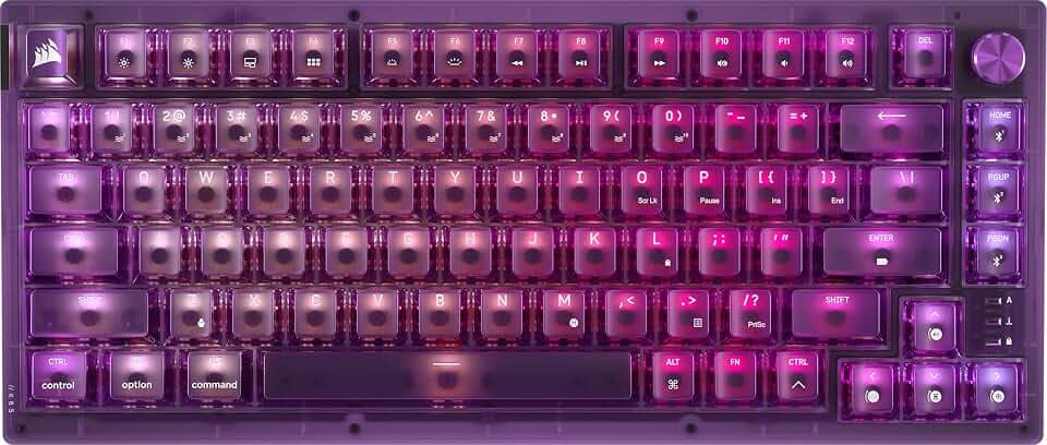 Corsair K65 Plus Wireless 75% Gaming Keyboard – US QWERTY – Atomic Purple