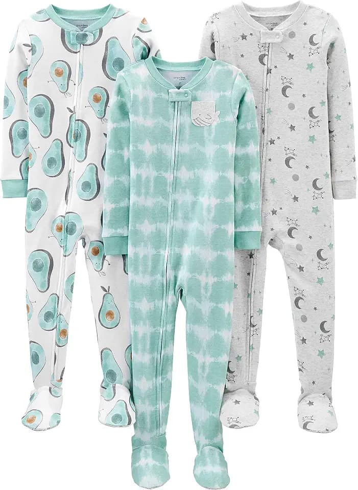 Simple Joys by Carter's Baby Boys 3 pack Snug Fit Footed Cotton Pajamas