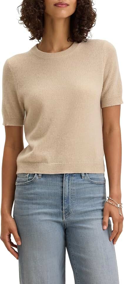 Velvet by Graham & Spencer Women's Yara Short Sleeve Cashmere Sweater