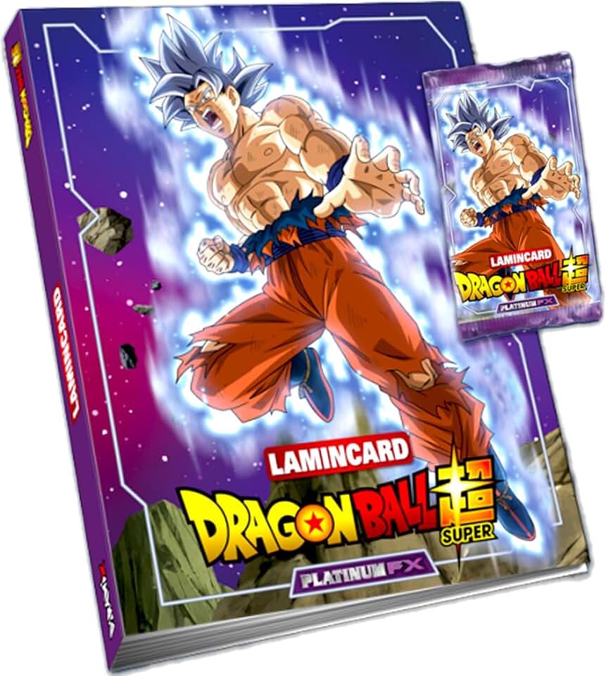 Dragon Ball Super Platinum FX Ordner + 1 Beutel, offizielles Kartenalbum Diramix