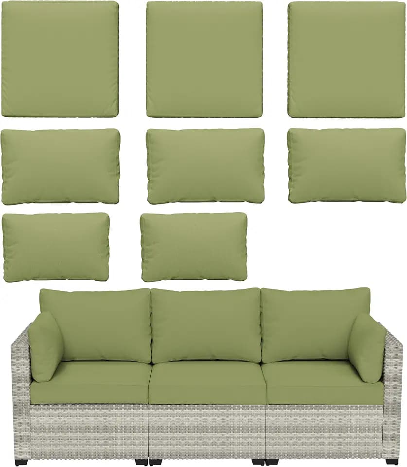 8Pcs Outdoor Cushion Covers Waterproof Patio Cushion Covers,Covers Only