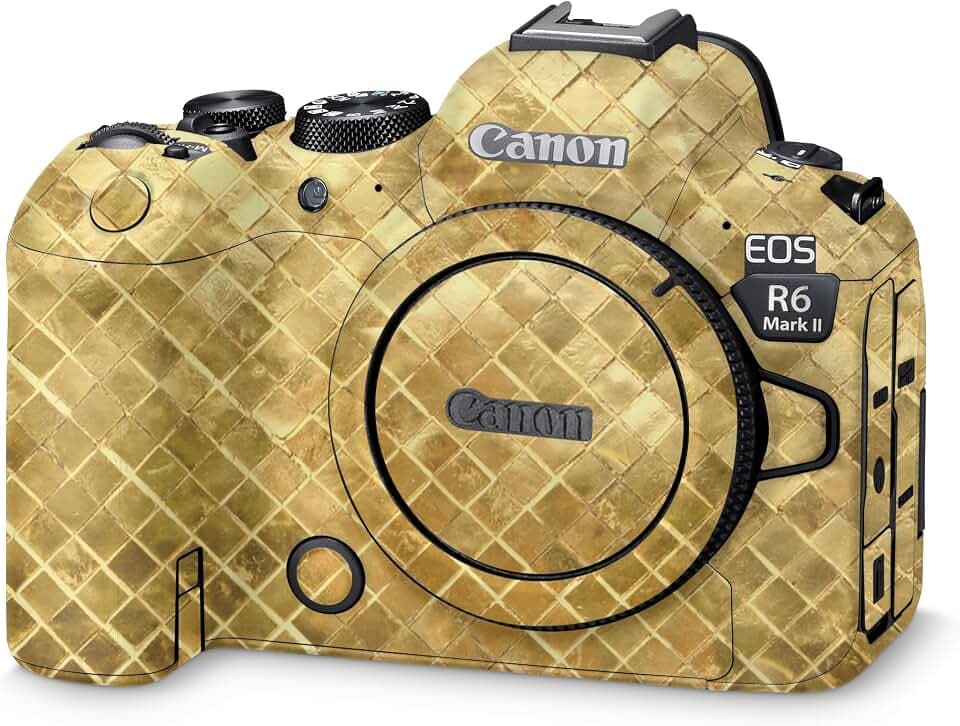 Camera Skin Compatible with Canon EOS R6 Mark II Camera (2022) - Gold Tiles - Premium 3M Vinyl Protective Wrap Decal Cover - Easy to Apply | Crafted in The USA by MightySkins