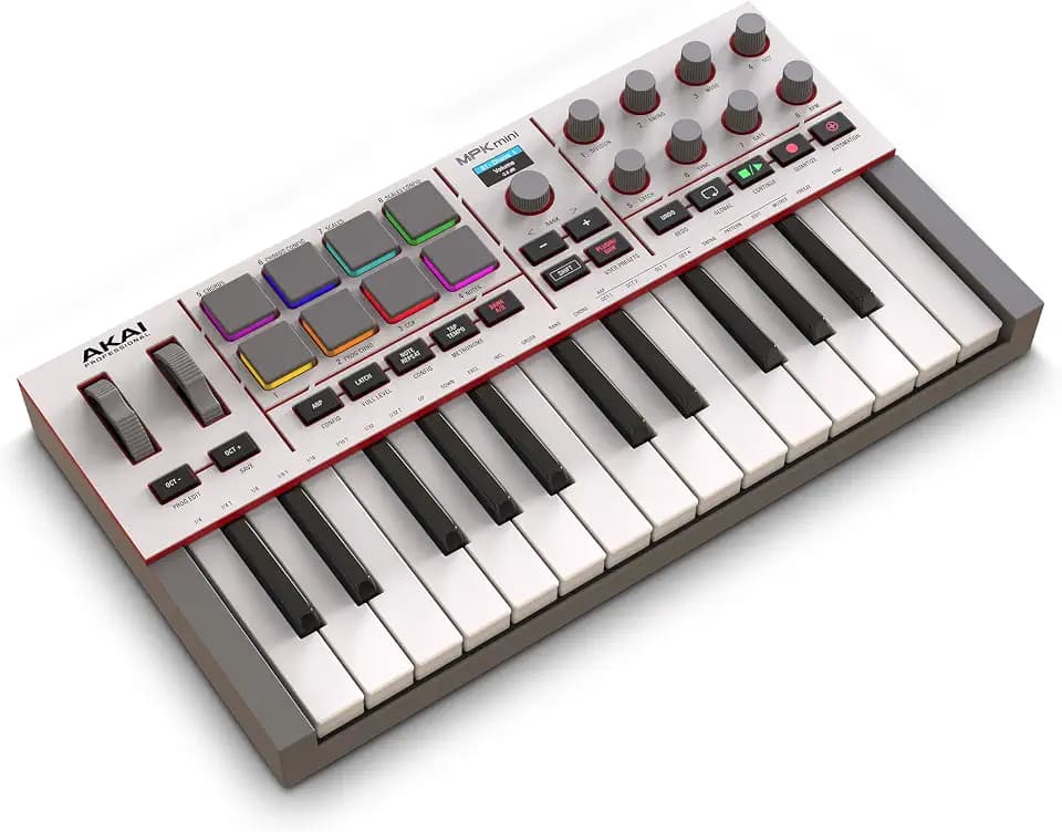 Akai Professional MPK Mini IV USB-C MIDI Keyboard Controller, Grau