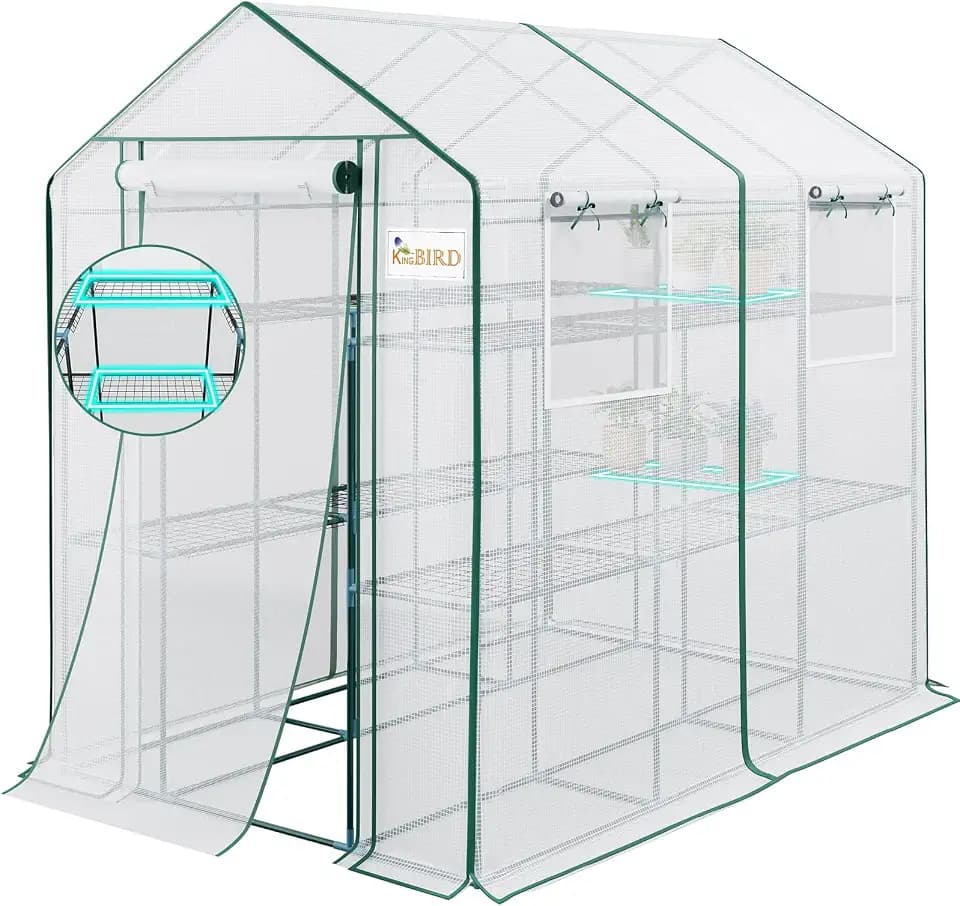 KING BIRD Premium Greenhouse for Outdoors, 84x56x77 Upgraded PVC Cover