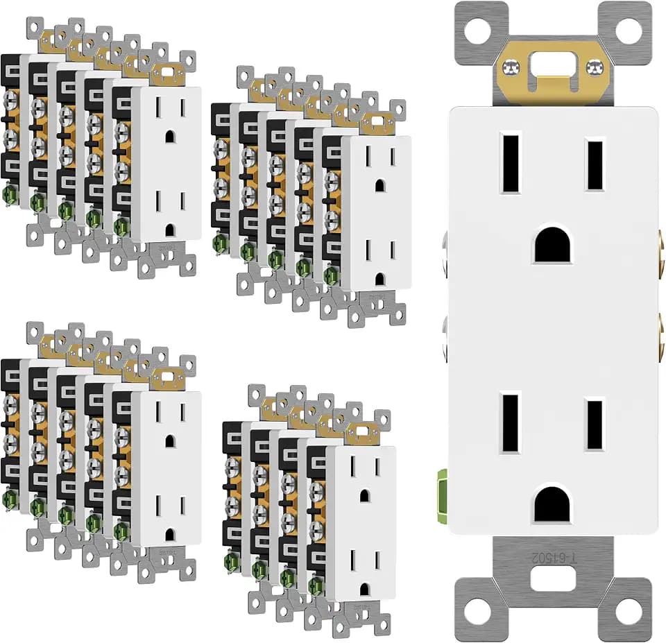 ENERLITES 20 Pack Decorator Wall Outlet, 15A Standard Electrical Receptacle