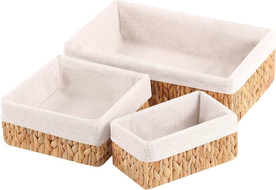 OUTBROS Aufbewahrungskorb geflochte, 3 pack, Wasserhyazinthe