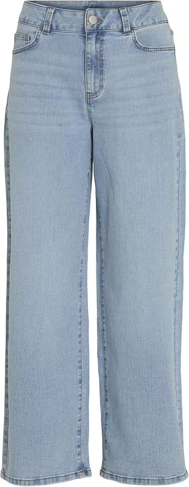 Vila Damen Viemma Hw Wide Jeans Nus/Pb