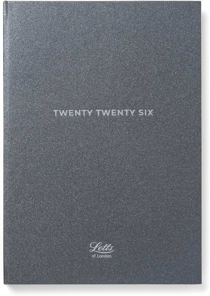 Letts Taschenkalender Titanium A5 Tag pro Seite w/appts Multilingual Charcoal 2026