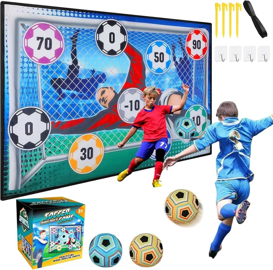 Fußball Spielset für Kinder 2 3 4 5 6 7 8, Sportspaß für Garten Indoor Outdoor, Weich Flanell Fußballtore, Fußball-Spielset für Kinder, Fußball Spielzeug Geburtstag Ostern Geschenke für Jungen Mädchen