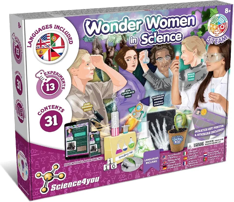 Science4you Mädchen in der Experimentierkasten für Kinder - Wissenschaft für Mädchen ab 8 Jahre mit 13 Experimente für Kinder ab 8, Kinderspiele mit Chemiebaukasten für Mädchen & Jungen 7 8 9+ Jahre