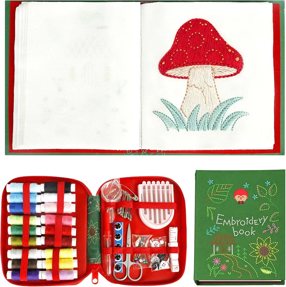 Glowvibe Embroidery Stitch Book Kit for Beginners