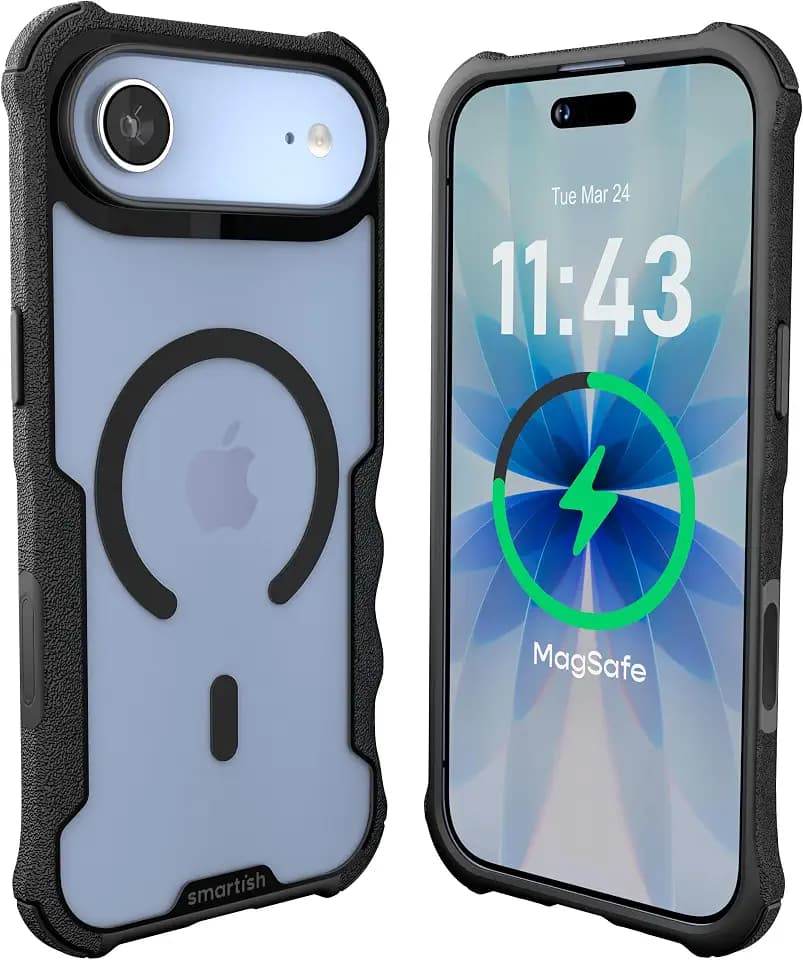 Smartish iPhone Air Case MagSafe, Gripzilla, Heavy Duty Grip, Clearly Black