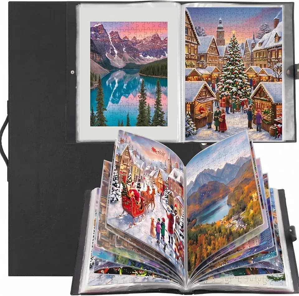 Feifeiya 30 Pockets Puzzle Folder 500-1000pcs Black 28x20.5
