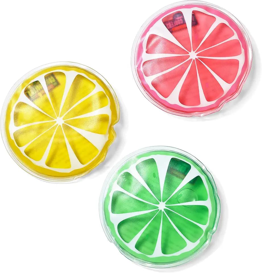 Cool Coolers Boo Boo Flexible Gel Ice Packs, 4x4”, Reusable Cold Compress for Minor Injuries, Cold Packs for Injuries, Kids Ice Packs for Boo Boos, 3 Pack, Fruit