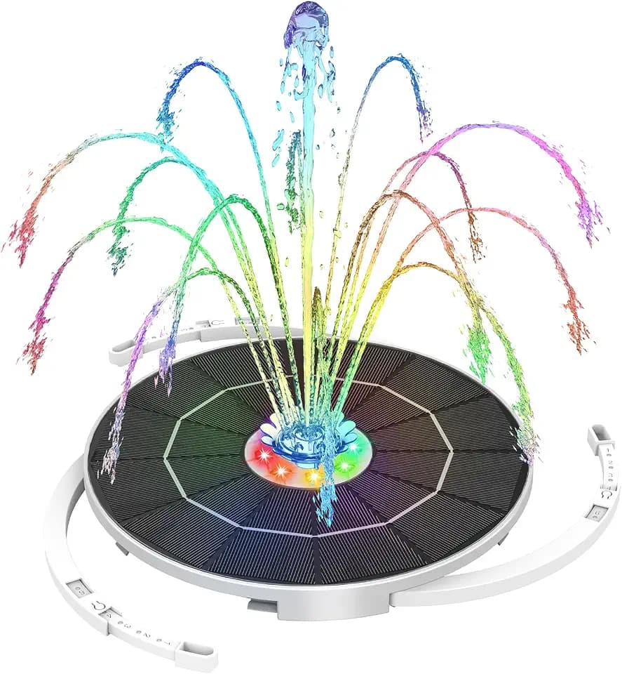AISITIN 5,5W LED Solar Springbrunnen für Außen mit Verstellbare Stützstange