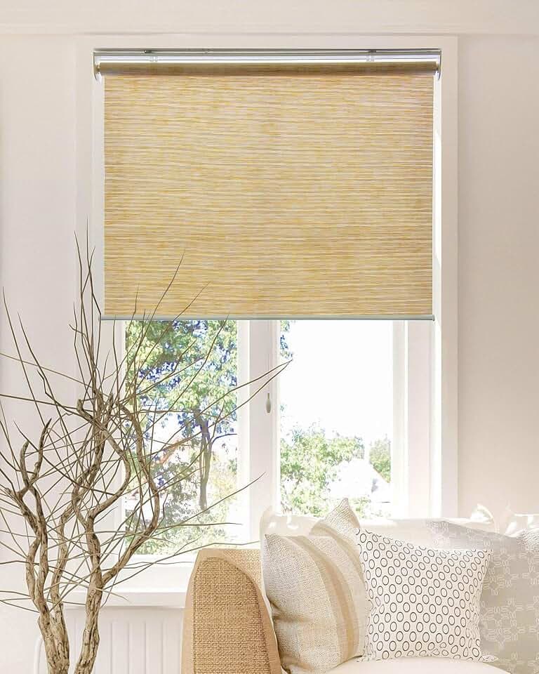 CHICOLOGY Rollo, schnurlose Jalousien, Fensterblenden für Zuhause, Rollo, Fensterbehandlungen, Türrollos, lichtfilternde Lampenschirme, Felton Creme (natürlich gewebt), 99 cm B x 183 cm H