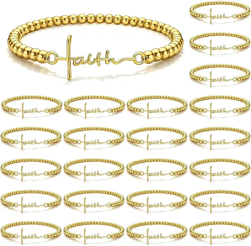 Tondiamo 24 Pcs Christian Bracelets for Women Religious Gift