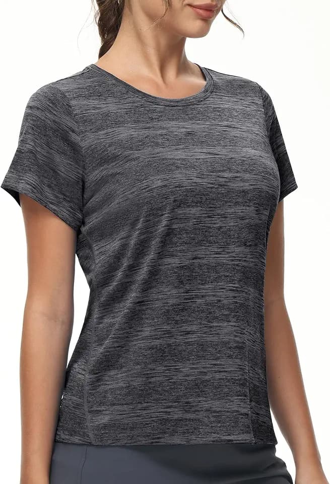 MIER Womens Athletic Running Shirts Moisture Wicking Active T-Shirt UPF 50+