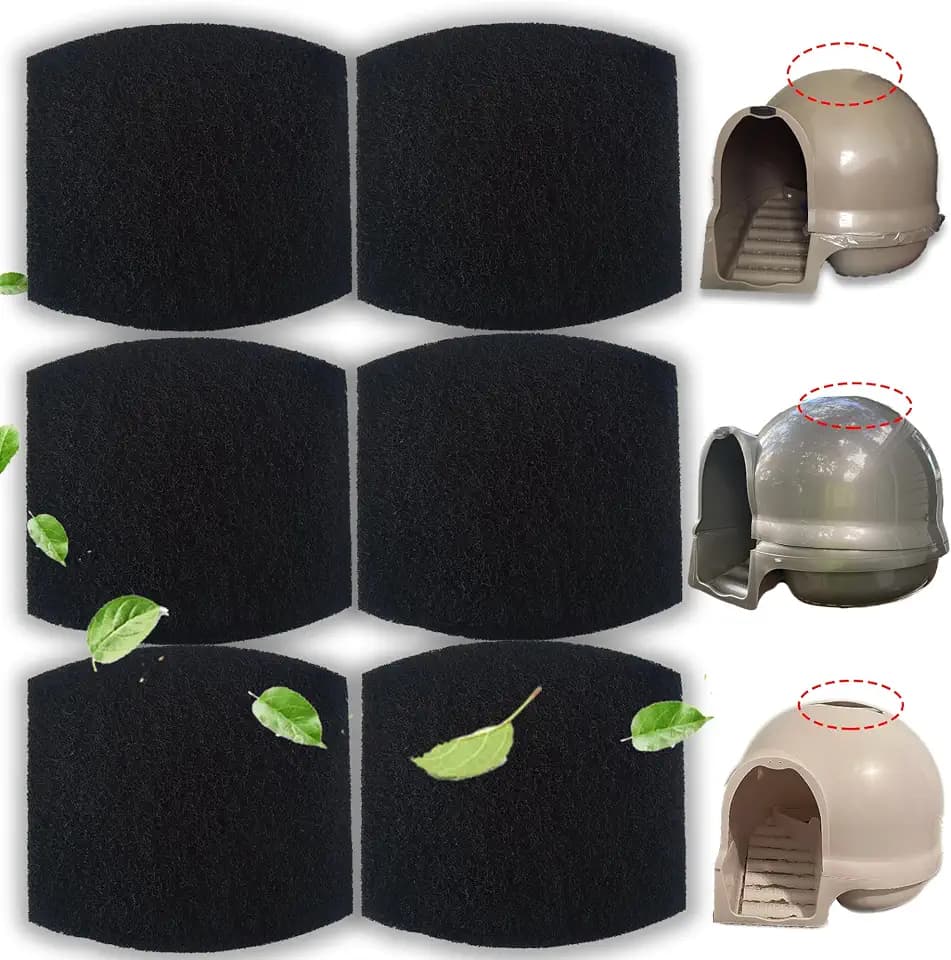 PurifyLogix 6PCS Carbon Filters for Petmate Booda Clean Step Cat Litter Box