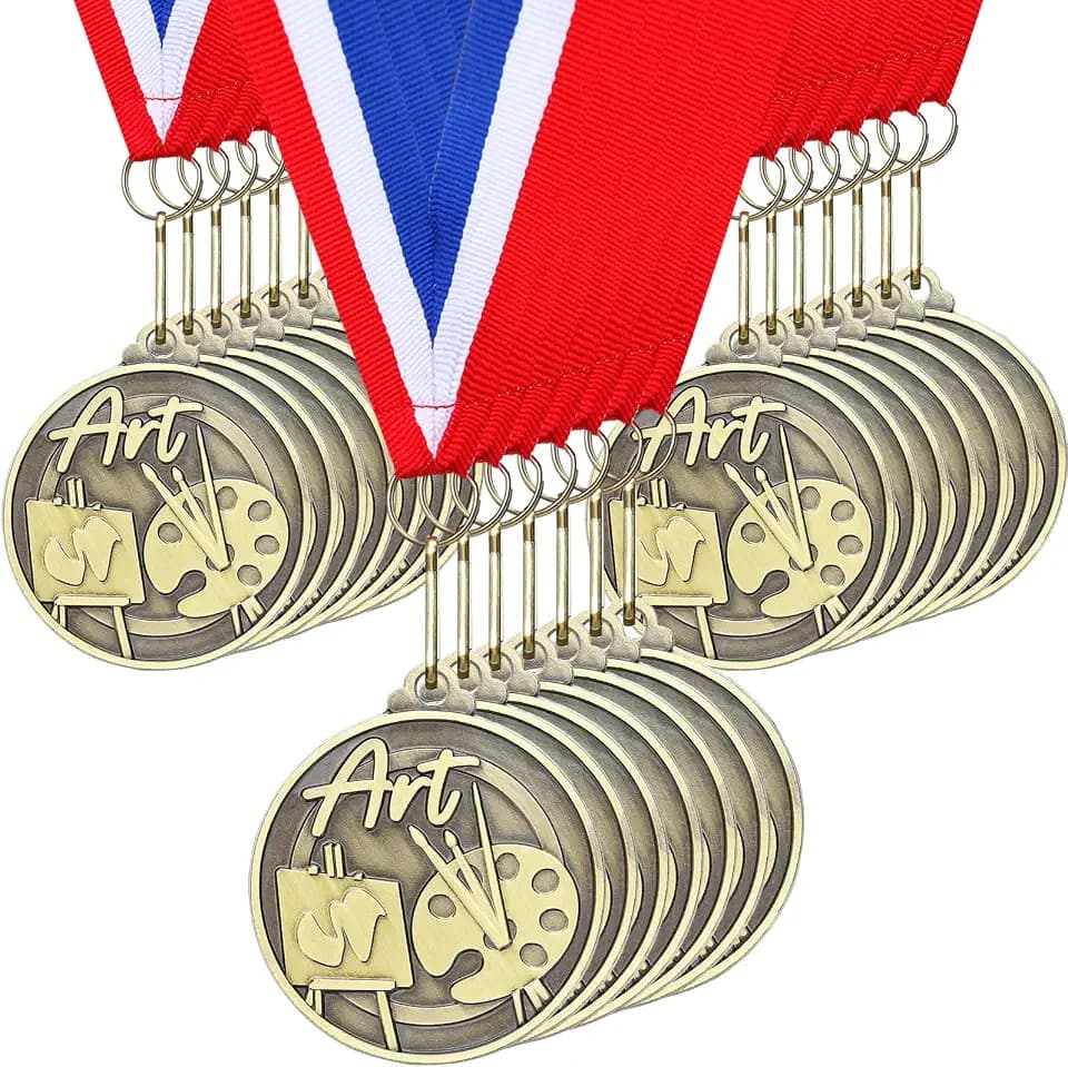 Quelay 30 Pcs 2'' Medals for Awards with Ribbons