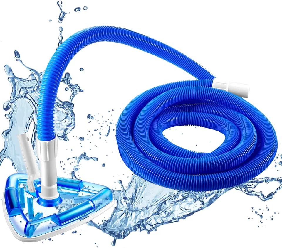 Qinyoung 2 Pcs Pool Vacuum Hose 18 ft 1-1/4 Inch Tri Weighted Vacuum Head