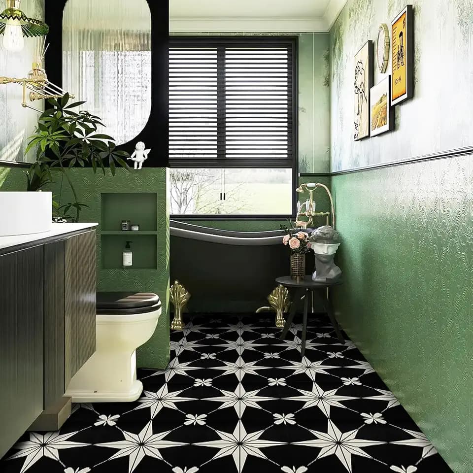 Peel and Stick Floor Tile 20 Pcs Floor Tile Stick Waterproof 11.81 X11.81