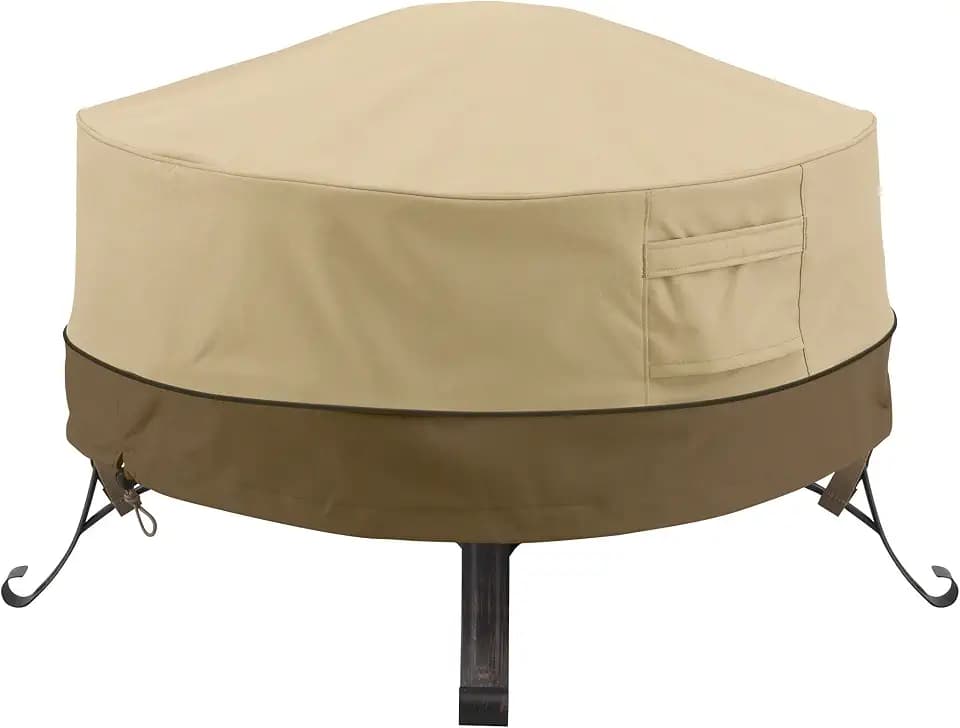 Classic Accessories Veranda Water-Resistant 30 Inch Round Fire Pit Cover, Patio Furniture Covers