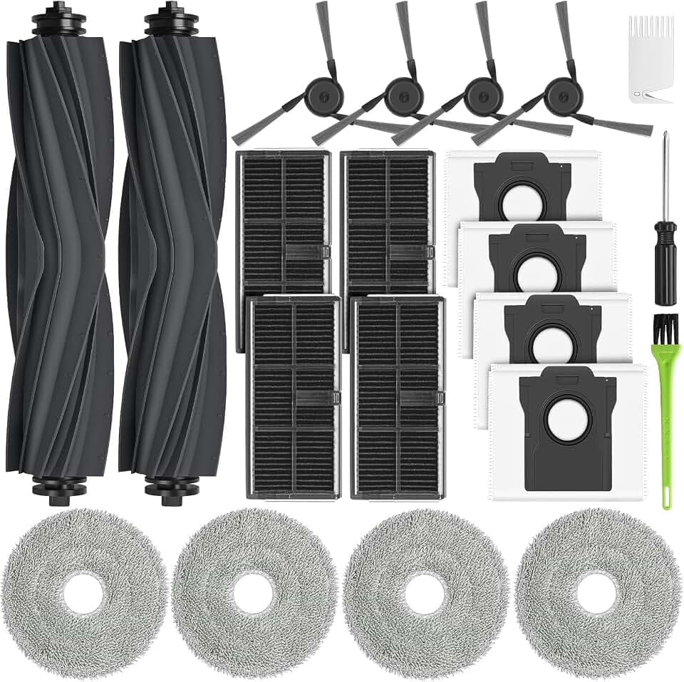 L10s Ultra Gen 3 / L50 Ultra AE Zubehör für Dreame X40 Ultra Complete Ersatzteile L40 Ultra Zubehörset Mova P50 Pro Ultra / X40 Master 2 Hauptbürste 4 Staubbeutel 4 Filter 4 Wischpads 4 Seitenbürste