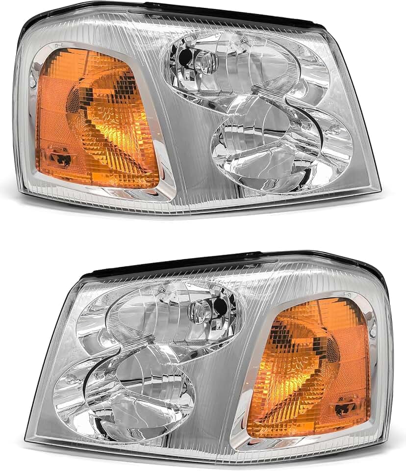 for 2002-2009 GMC Envoy Headlights Assembly Chrome Pair