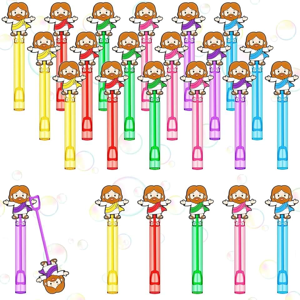 24 Pcs Jesus Bubble Wands Christian Birthday Party Supplies Goodie Bag Gift