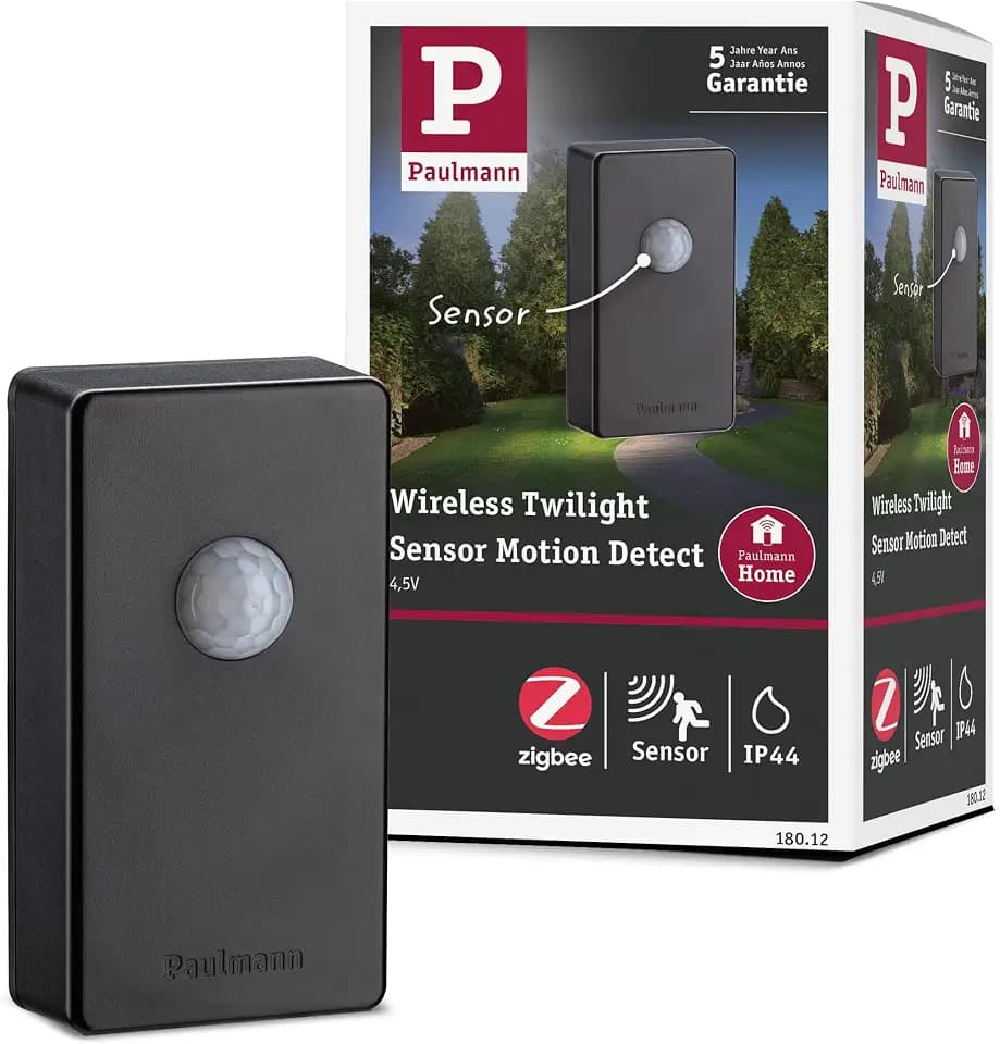 Paulmann 18012 Zigbee Dämmerungssensor/Bewegungsmelder IP44 anthrazit Plug & Shine Zigbee Funksteuerung