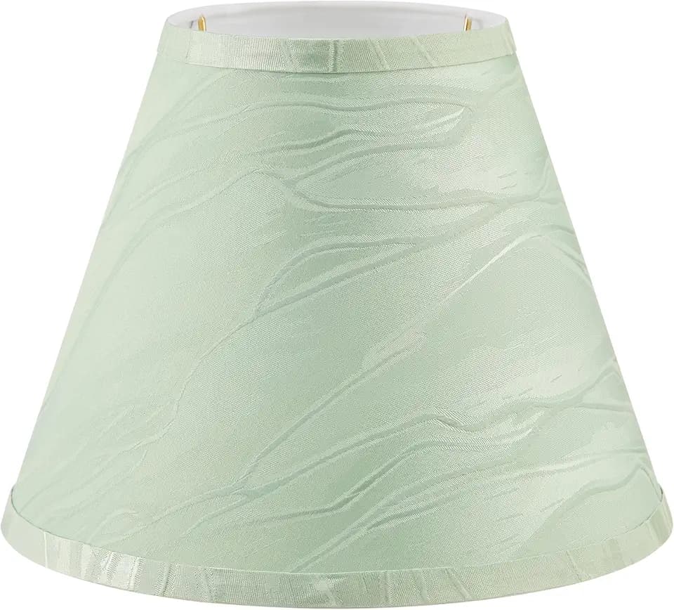 Aspen Creative 56037,Hardback Empire Transitional UNO Shade,Light Green Fabric,5"Top x 10"Bottom x 8"Slant,Slip UNO 33mm