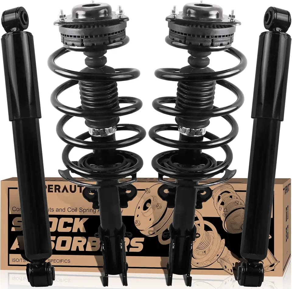 KUIPERAUTO 171128L 171128R 37290 Complete Front and Rear Struts Assembly Compatible for 2008-2017 Dodge Grand Caravan/Chrysler Town and Country (w/o Self Leveling Suspension) Shock Absorbers Set of 4