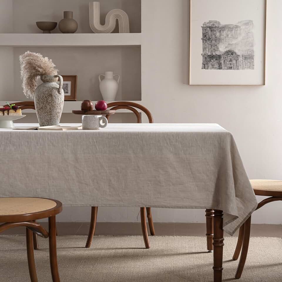 CHUFFED 100% Leinen Tischdecke Rechteckige Tischdecke 200×140 cm Leinen