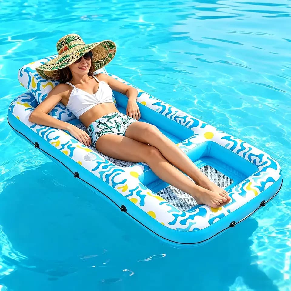 UPWELL Inflatable Pool Floats Adult - Inflatable Raft Pool Float Chair for Swimming Pool