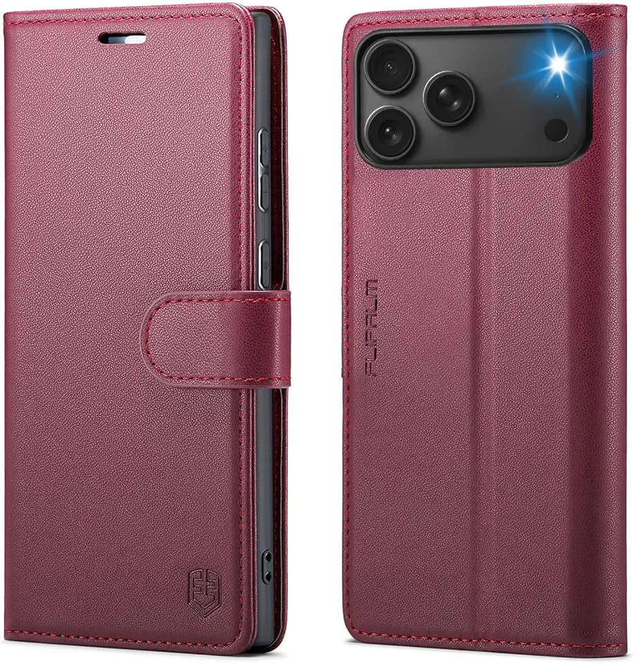 FLIPALM Wallet Case for iPhone 17 Pro Max 6.9'', Red