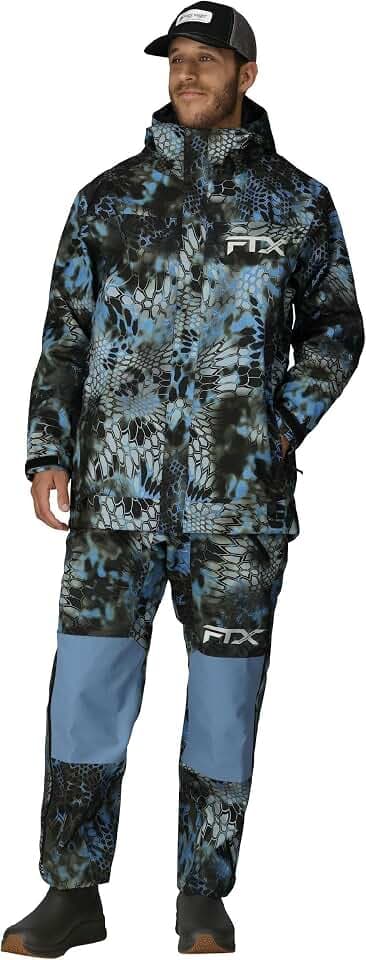 FROGG TOGGS Men's FTX Armor Premium Waterproof Rain, Fishing/Anglers Jacket, Kryptek Neptune, Small