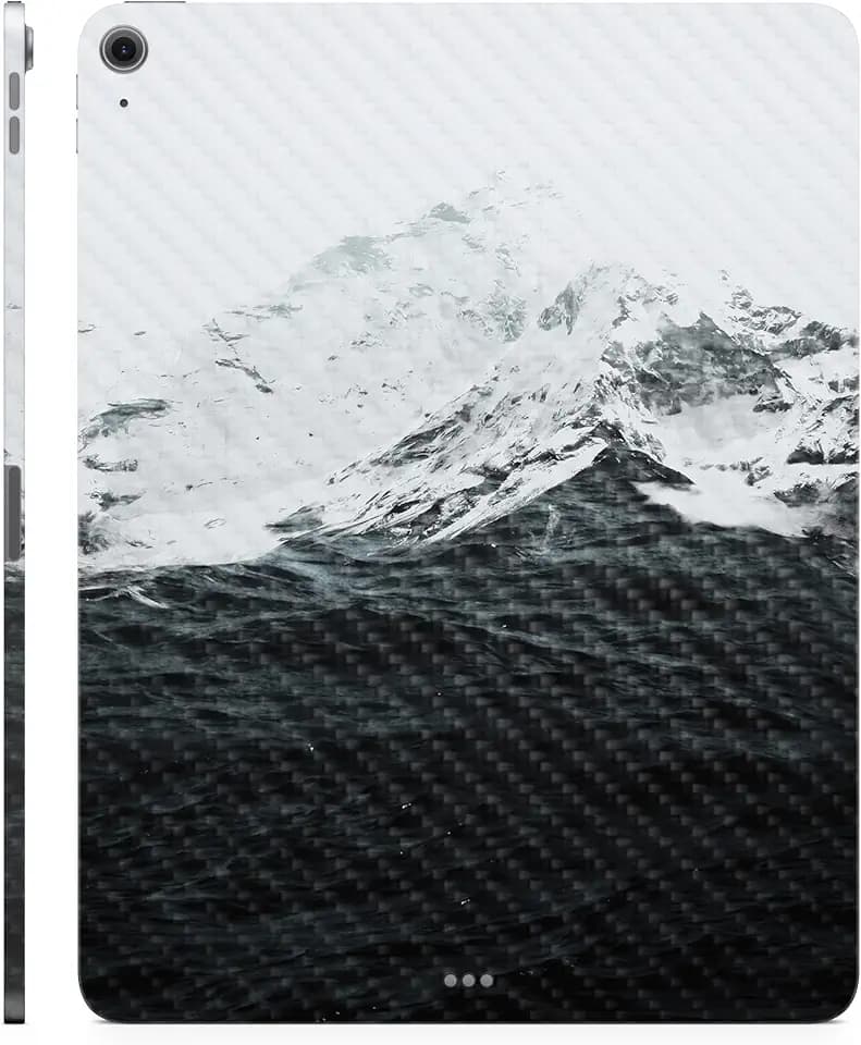 Carbon Fiber Tablet Skin Compatible with Apple iPad Air 13 (M2) 2024 - Mountain Waves - Premium 3M Vinyl Protective Wrap Decal Cover - Easy to Apply | Crafted in The USA by MightySkins