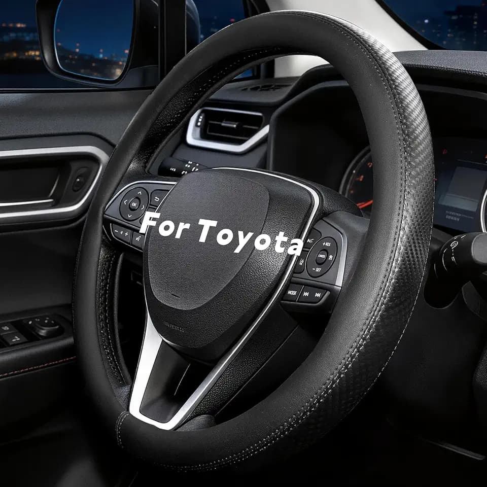Steering Wheel Cover for Toyota RAV4 Corolla Camry Highlander Tacoma, Black