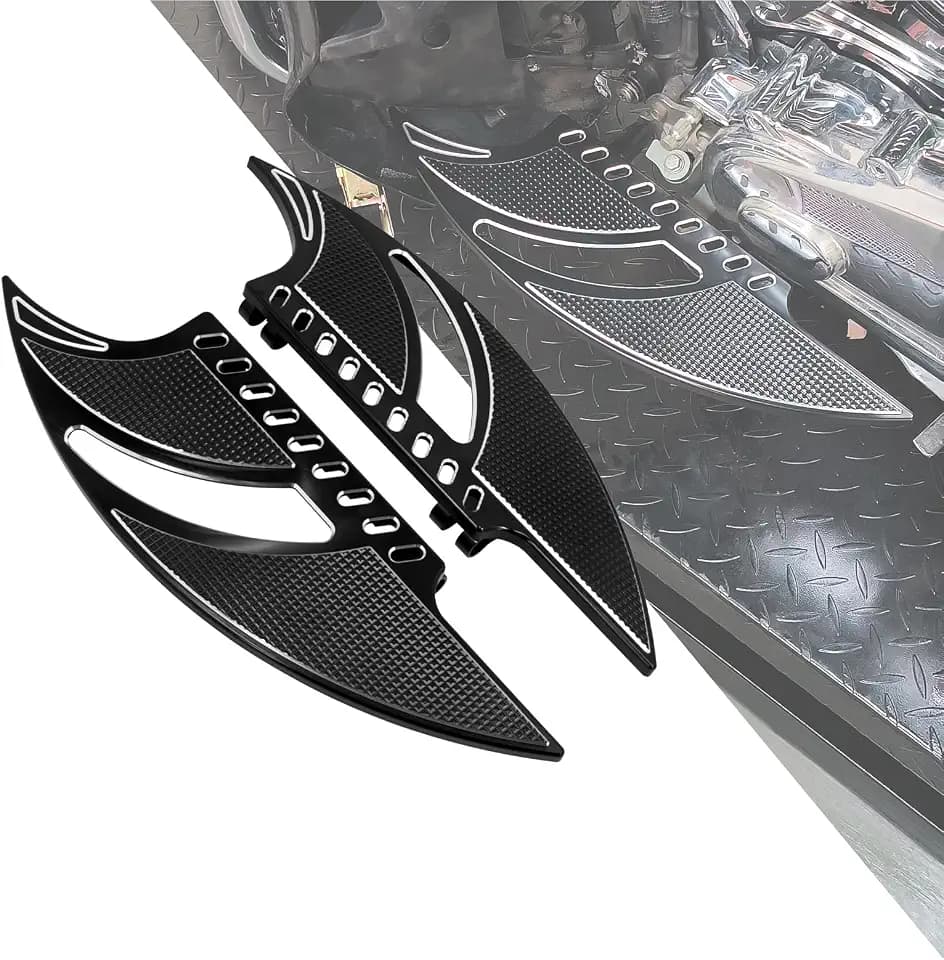 Motorcycle Floorboards CNC Tomahawk Front Rear Footboards Footpegs Fit for Harley Touring Electra Glide Street Glide Road Glide Softail Dyna Black
