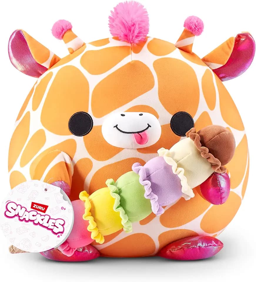 Snackles Non-Licensed Series 1 8-inch Plush (LOLA) by ZURU, Plush with Snack Accessory