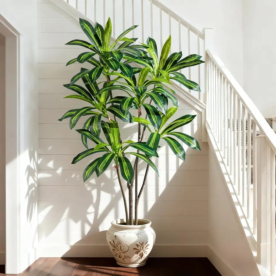 Artificial Trees Large Tall Fake Tree Fiddle Leaf fig Indoor Outdoor Realistic Big Faux Patio Plants Floor Dracaena Decorative for Home Living Room Office Bedroom Porch Outside Patio para decoracion