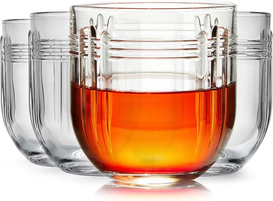 Libbey Vintage Geometric Gats Rocks Drinking Glasses Set of 4