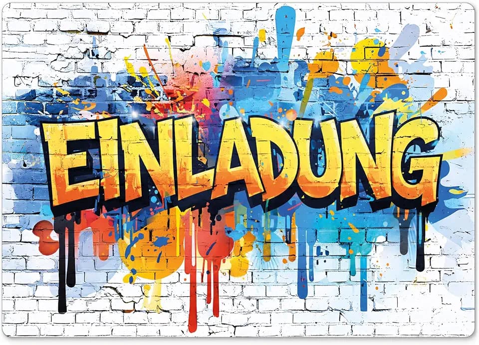 beriluDesign 12 Einladungskarten Kindergeburtstag - Geburtstagseinladung Graffiti (Graffiti)