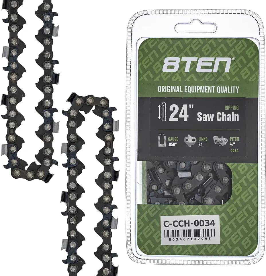 8TEN Ripping Chainsaw Chain 24" Bar .050 Gauge 3/8 Pitch 84 Drive Links