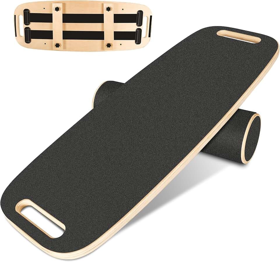 Balance Board Erwachsene Holz–Gleichgewichtstrainer mit Rolle