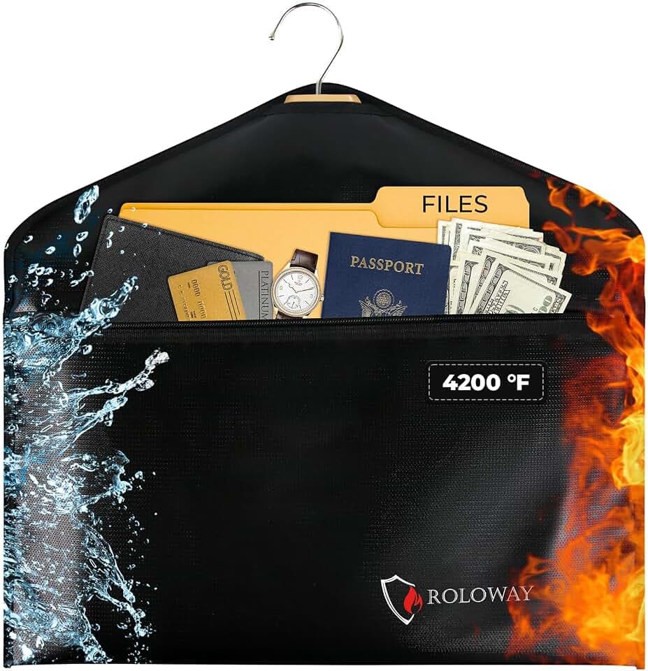ROLOWAY Hanger Diversion Fireproof Safe, Hidden Compartment for Home & Travel, Secret Safe for Cash Hiding Under Clothes